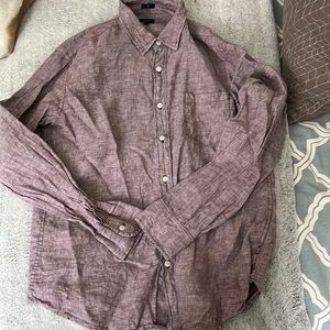J Crew Long Sleeve Linen Button Up - Slim, Large